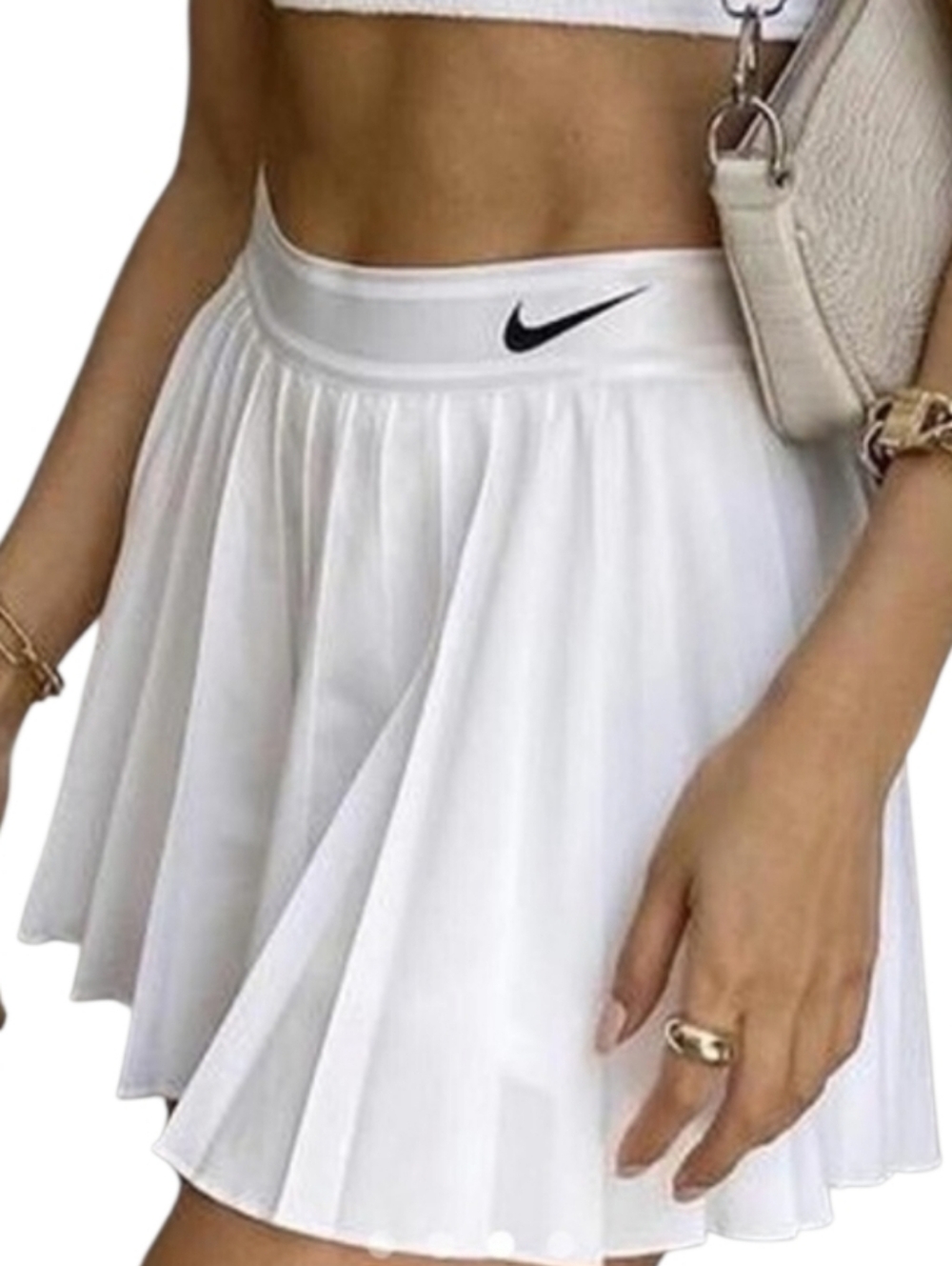 Nike dri-fit pleated white tennis skirt size M